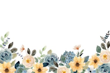 Tasarım için suluboya çiçekler arka plan vektörü.