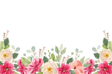 Tasarım için suluboya çiçekler arka plan vektörü.