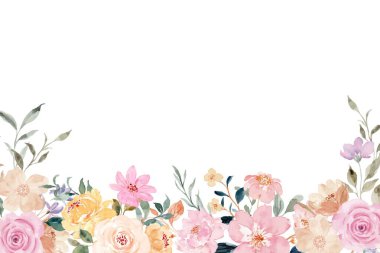 Tasarım için suluboya çiçekler arka plan vektörü.