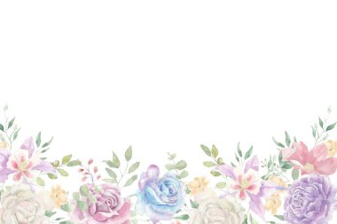 Tasarım için suluboya çiçekler arka plan vektörü.