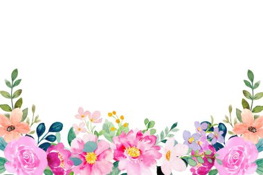 Tasarım için suluboya çiçekler arka plan vektörü.