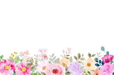 Tasarım için suluboya çiçekler arka plan vektörü.