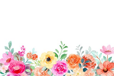 Tasarım için suluboya çiçekler arka plan vektörü.