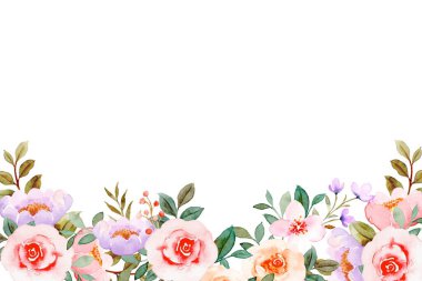 Tasarım için suluboya çiçekler arka plan vektörü.