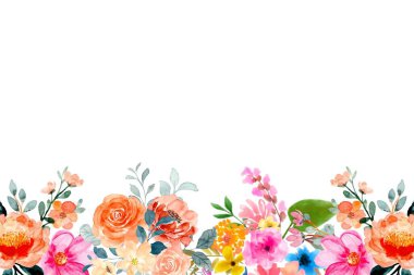 Tasarım için suluboya çiçekler arka plan vektörü.