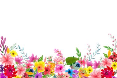 Tasarım için suluboya çiçekler arka plan vektörü.