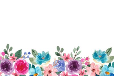 Tasarım için suluboya çiçekler arka plan vektörü.