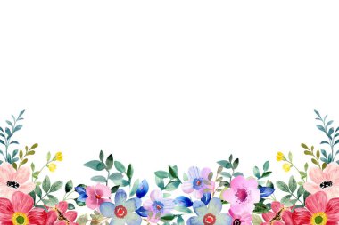 Tasarım için suluboya çiçekler arka plan vektörü.