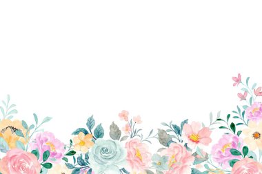 Tasarım için suluboya çiçekler arka plan vektörü.