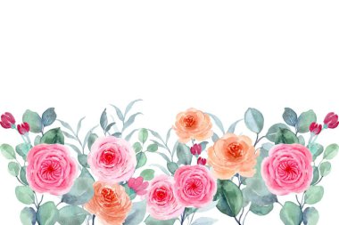 Tasarım için suluboya çiçekler arka plan vektörü.