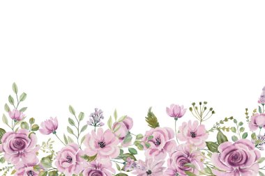 Tasarım için suluboya çiçekler arka plan vektörü.