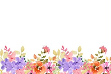 Tasarım için suluboya çiçekler arka plan vektörü.