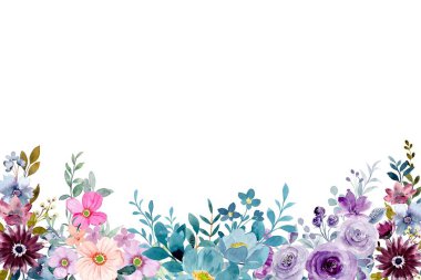 Tasarım için suluboya çiçekler arka plan vektörü.