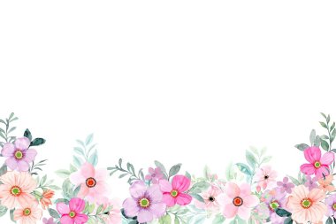 Tasarım için suluboya çiçekler arka plan vektörü.