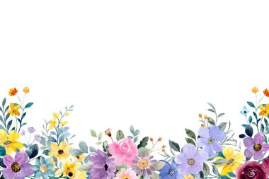 Tasarım için suluboya çiçekler arka plan vektörü.