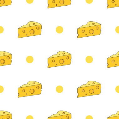 Kusursuz peynir ikonu. Peynir vektör deseni arkaplanı