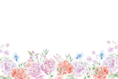 Tasarım için suluboya çiçekler arka plan vektörü.