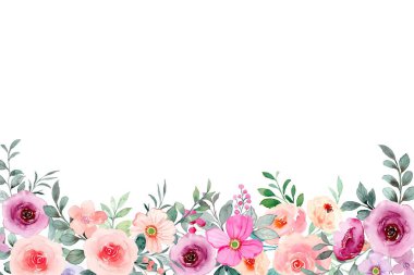 Tasarım için suluboya çiçekler arka plan vektörü.