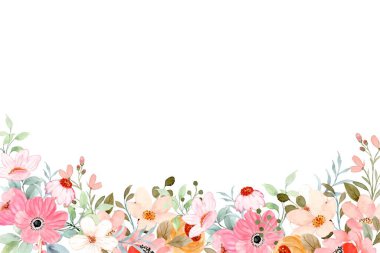 Tasarım için suluboya çiçekler arka plan vektörü.