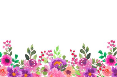 Tasarım için suluboya çiçekler arka plan vektörü.