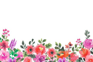 Tasarım için suluboya çiçekler arka plan vektörü.