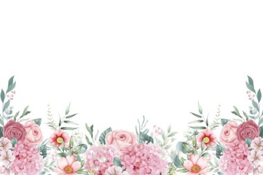 Tasarım için suluboya çiçekler arka plan vektörü.