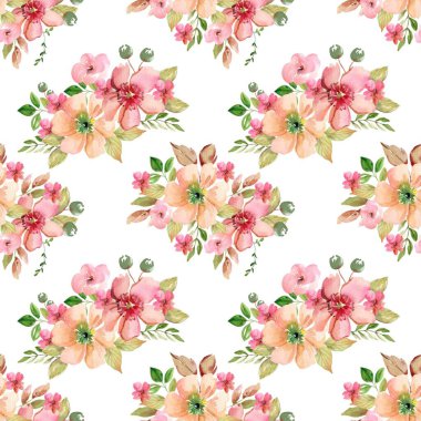 Tasarım için suluboya çiçekler arka plan vektörü.