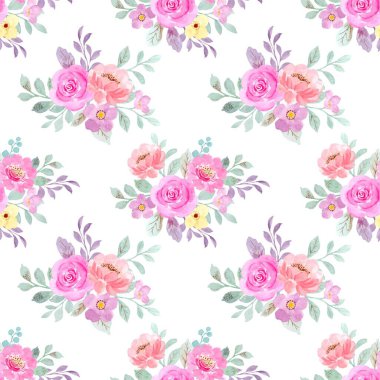 Beyaz arka planda tatlı bir suluboya deseni var. Güzellik ürünleri veya diğer ürünler için suluboya desen.