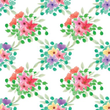 Beyaz arka planda tatlı bir suluboya deseni var. Güzellik ürünleri veya diğer ürünler için suluboya desen.