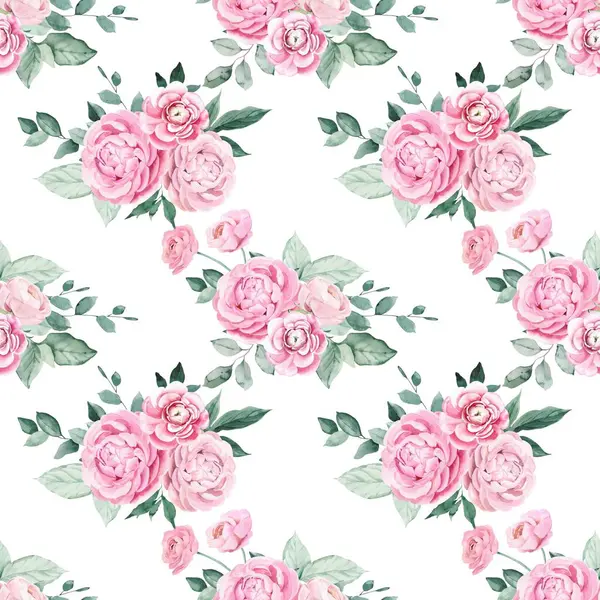 Beyaz arka planda tatlı bir suluboya deseni var. Güzellik ürünleri veya diğer ürünler için suluboya desen.