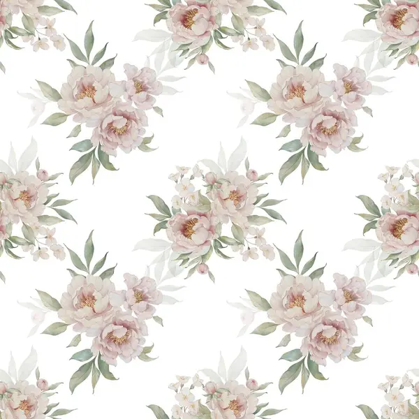 Beyaz arka planda tatlı bir suluboya deseni var. Güzellik ürünleri veya diğer ürünler için suluboya desen.