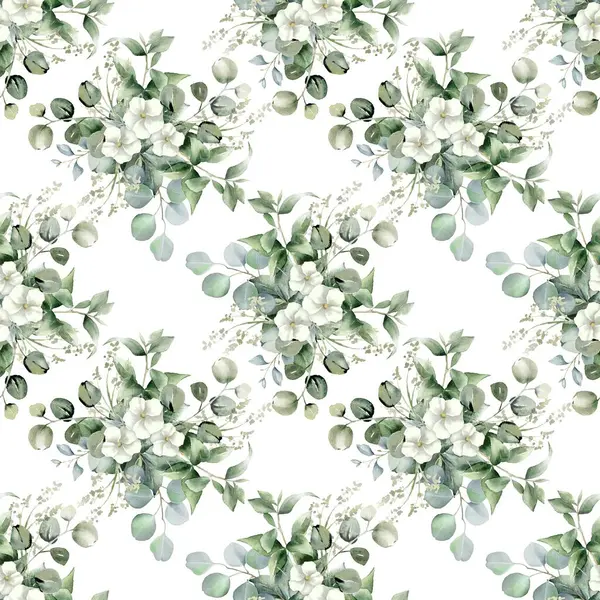 Beyaz arka planda tatlı bir suluboya deseni var. Güzellik ürünleri veya diğer ürünler için suluboya desen.