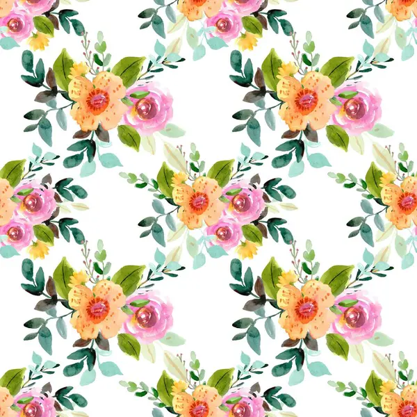 Beyaz arka planda tatlı bir suluboya deseni var. Güzellik ürünleri veya diğer ürünler için suluboya desen.