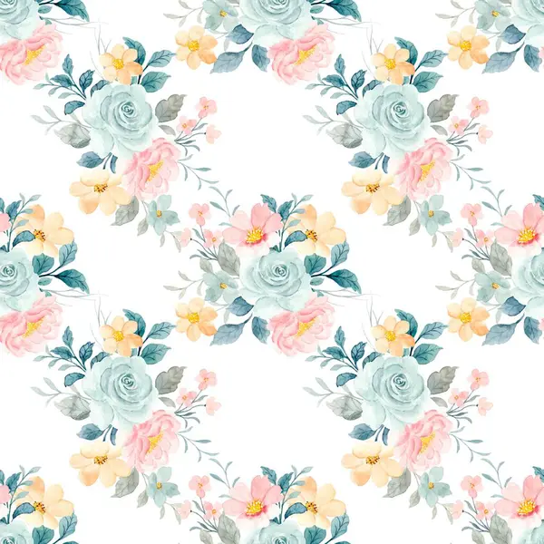 Suluboya çiçekleri tasarım için dikişsiz arkaplan vektörü.