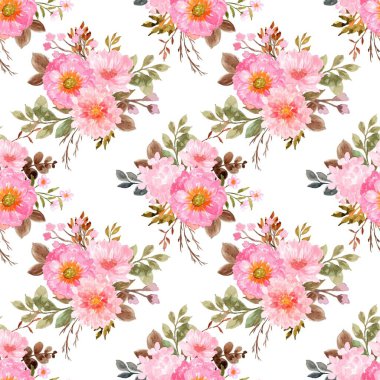 Beyaz arka planda tatlı bir suluboya deseni var. Güzellik ürünleri veya diğer ürünler için suluboya desen.