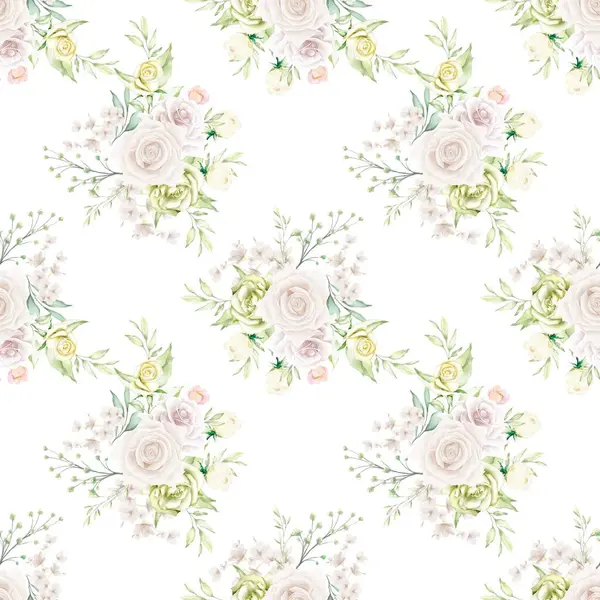 Beyaz arka planda tatlı bir suluboya deseni var. Güzellik ürünleri veya diğer ürünler için suluboya desen.