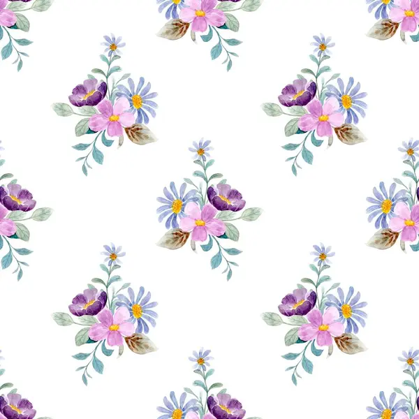 Beyaz arkaplanda çiçek suluboya deseni. 