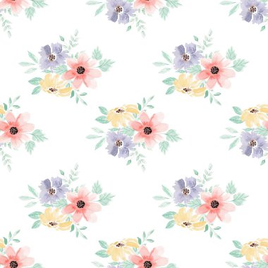 Beyaz arka planda tatlı bir suluboya deseni var. Güzellik ürünleri veya diğer ürünler için suluboya desen.