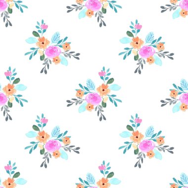 Beyaz arka planda tatlı bir suluboya deseni var. Güzellik ürünleri veya diğer ürünler için suluboya desen.