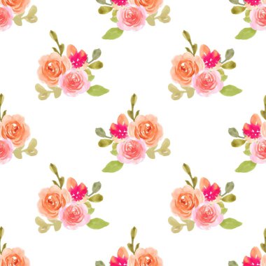 Beyaz arka planda tatlı bir suluboya deseni var. Güzellik ürünleri veya diğer ürünler için suluboya desen.