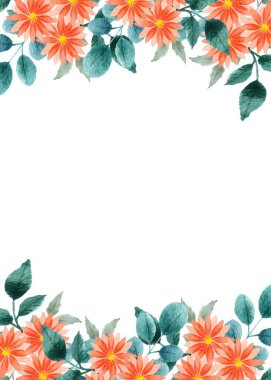 Beyaz arka planda tatlı bir suluboya deseni var. Güzellik ürünleri veya diğer ürünler için suluboya desen.