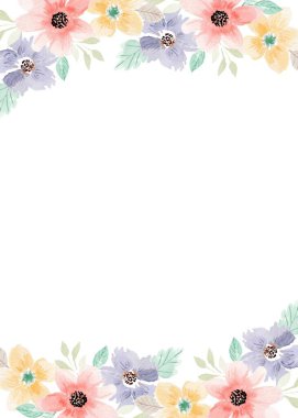 Beyaz arka planda tatlı bir suluboya deseni var. Güzellik ürünleri veya diğer ürünler için suluboya desen.