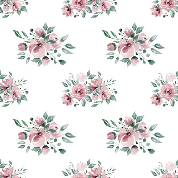 Beyaz arka planda tatlı bir suluboya deseni var. Güzellik ürünleri veya diğer ürünler için suluboya desen.