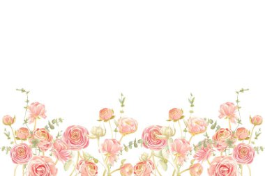 Tasarım için suluboya çiçekler arka plan vektörü.