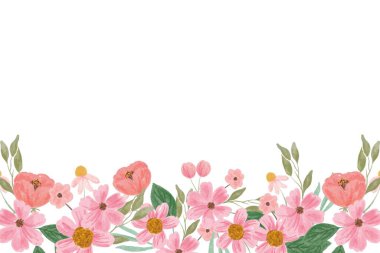 Tasarım için suluboya çiçekler arka plan vektörü.