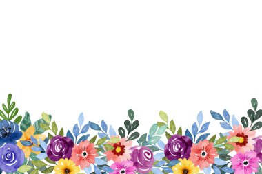 Tasarım için suluboya çiçekler arka plan vektörü.