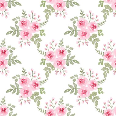 Beyaz arka planda tatlı bir suluboya deseni var. Güzellik ürünleri veya diğer ürünler için suluboya desen.