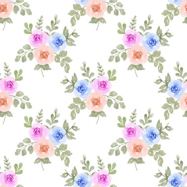 Beyaz arka planda tatlı bir suluboya deseni var. Güzellik ürünleri veya diğer ürünler için suluboya desen.