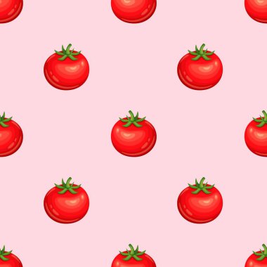 Kırmızı domates vektörü kusursuz desen.