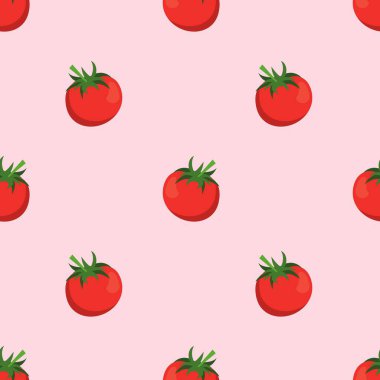 Kırmızı domates vektörü kusursuz desen.